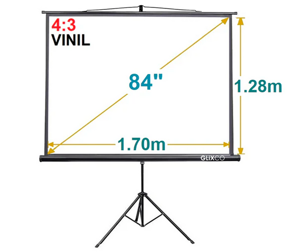 Ecran con Trípode 84 Pulg (4:3) 1.70x1.28 m / Vinil