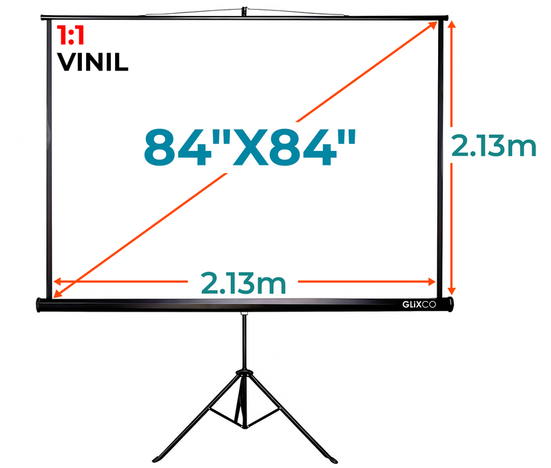 Ecran con Trípode 84"x84" Pulg (1:1) 2.13x2.13 m / Vinil