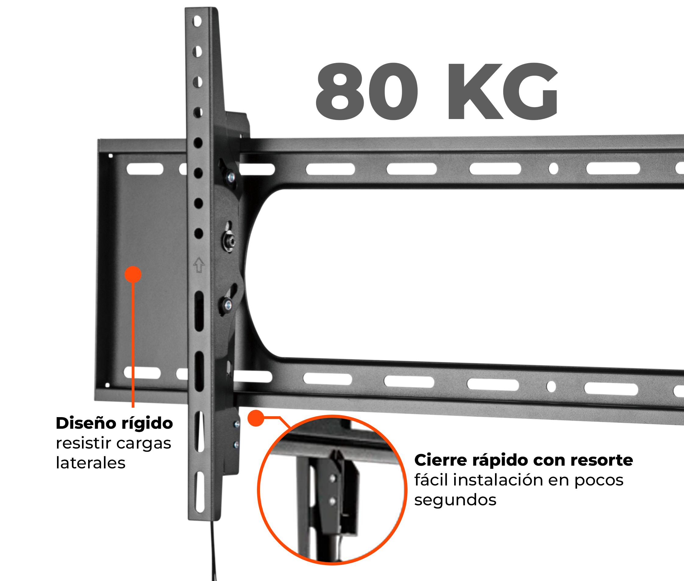Rack Fijo Inclinación para TV 43 a 90 Pulg / VESA Max 800x400mm / Carga 80 kg