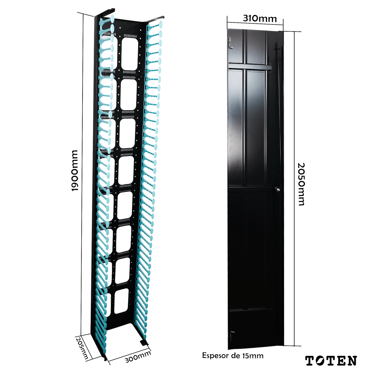 Ordenador Vertical / 42RU / Ancho 30 cm