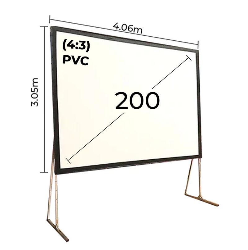 Ecran Fast Fold 200 Pulg (4:3) 4.06x3.05 m - Proyección Frontal y Posterior
