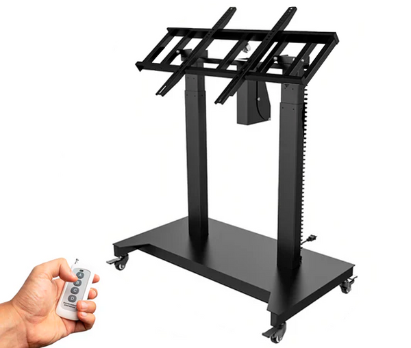 Pedestal Eléctrico Motorizado con Ruedas para TV Pantalla Interactiva 52 a 84 Pulg / VESA Max 900x600mm / Carga 100 kg
