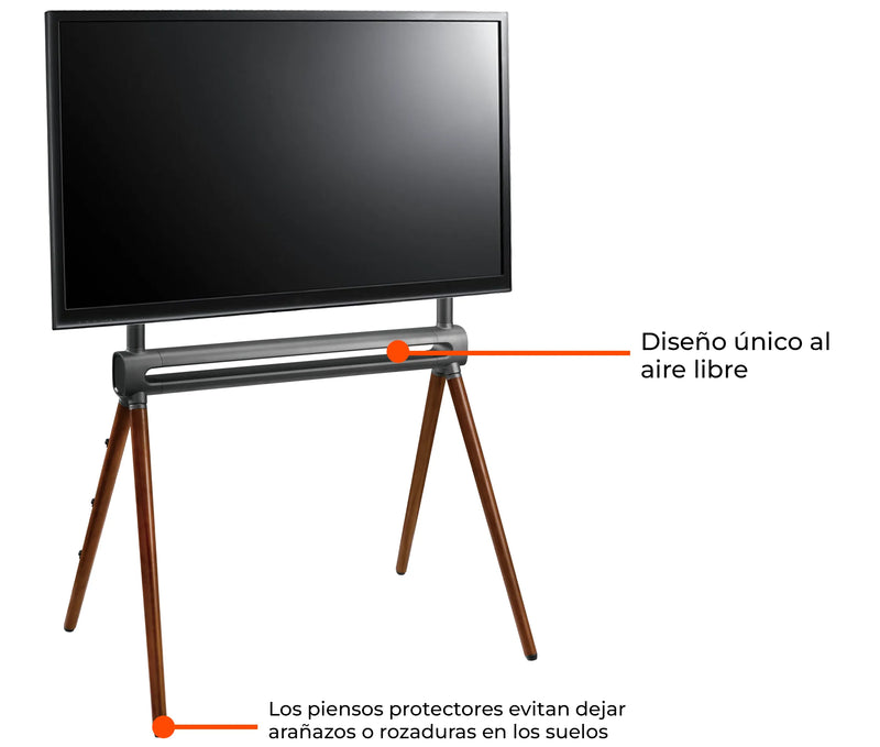 Pedestal con 4 Patas Madera TV 49 a 70 Pulg / VESA Max 600x400mm / Carga 40 kg