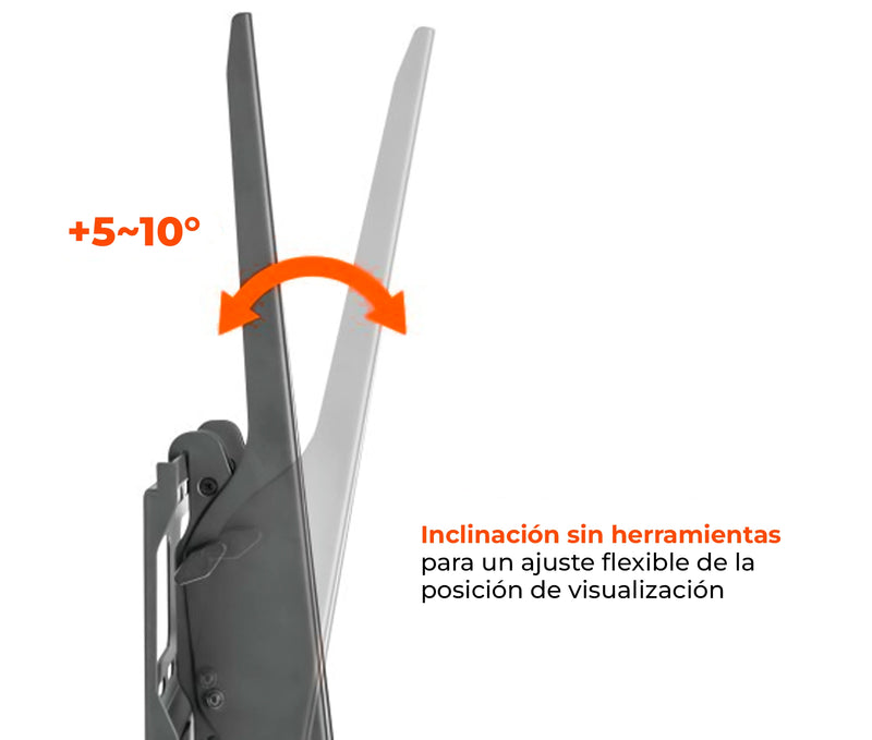 Rack Fijo Vertical con Inclinación para TV 37 a 75 Pulg / VESA Max 400x600mm / Carga 75 kg