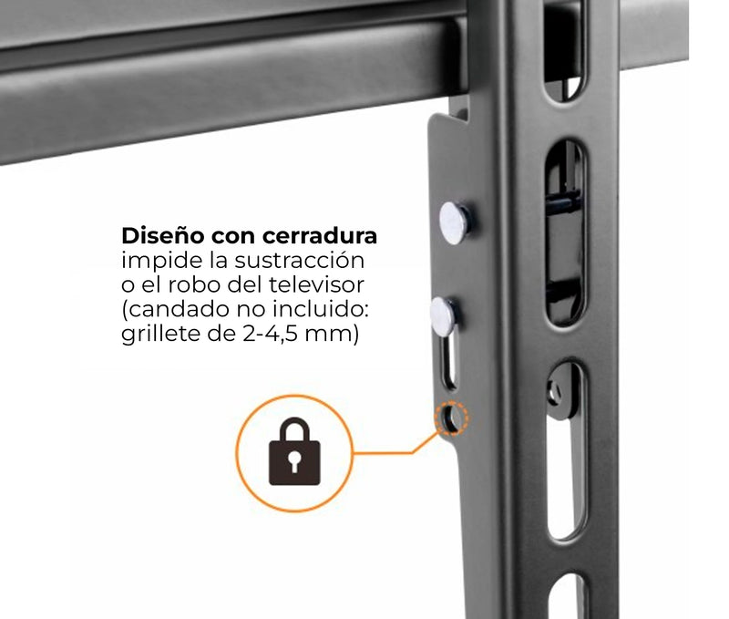 Rack Fijo Vertical para TV 37 a 75 Pulg / VESA Max 400x600mm / Carga 75 kg