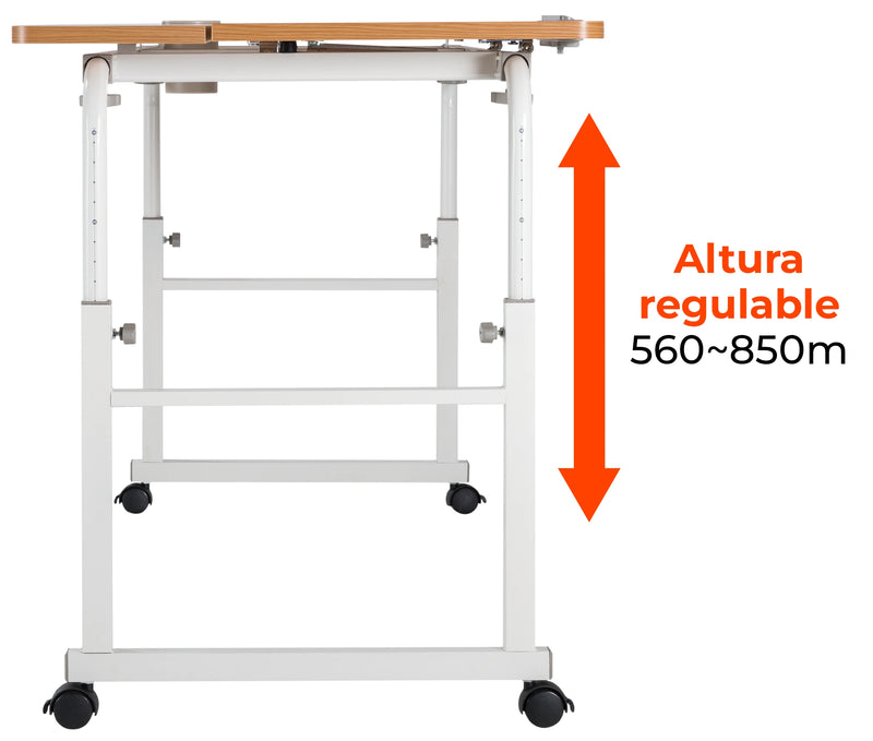 Escritorio Mesa Móvil Ajustable en altura y ancho / Medida 120x60 cm / Usado en Cama