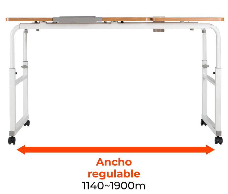 Escritorio Mesa Móvil Ajustable en altura y ancho / Medida 120x60 cm / Usado en Cama