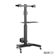 Pedestal con Ruedas para 2 Monitores 13 a 32 Pulg con Soporte para CPU y teclado