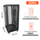 Gabinete de Piso para Servidores / 32 RU / 60x80x150 cm (AnchoxProf.xAlt.) / Puertas Microperforadas