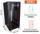 Gabinete de Piso para Servidores / 22 RU / 60x80x117 cm (AnchoxProf.xAlt.) / Puerta Frontal Vidrio Posterior Microperforada