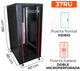 Gabinete de Piso para Servidores / 37 RU / 60x80x180 cm (AnchoxProf.xAlt.) / Puerta Frontal Vidrio Posterior doble hoja Microperforada