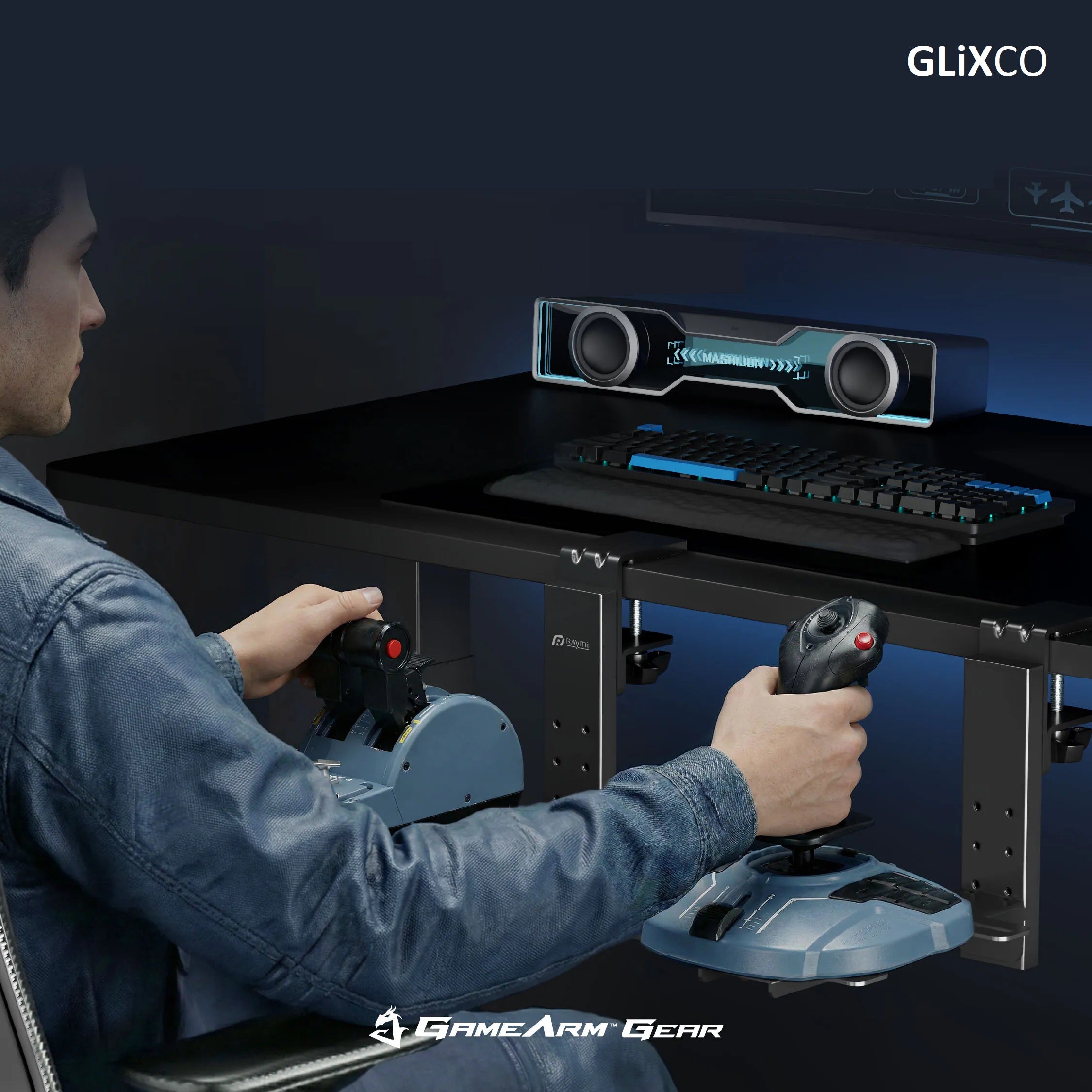 Soporte Gamer para Acelerador y Joystick / Simuladores de Vuelo
