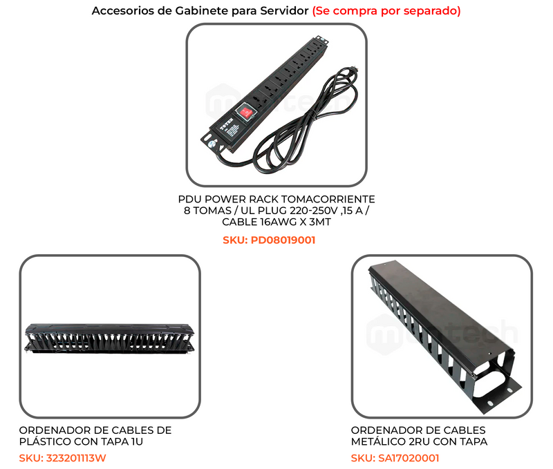 Gabinete de Pared para Servidores / 9 RU / 60x44x50cm