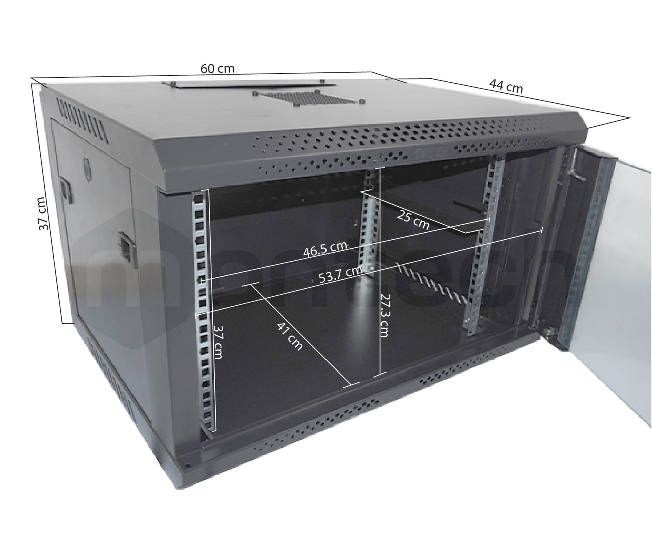 Gabinete de Pared para Servidores / 6 RU / 60x44x37 cm (Largo, ancho y alto)