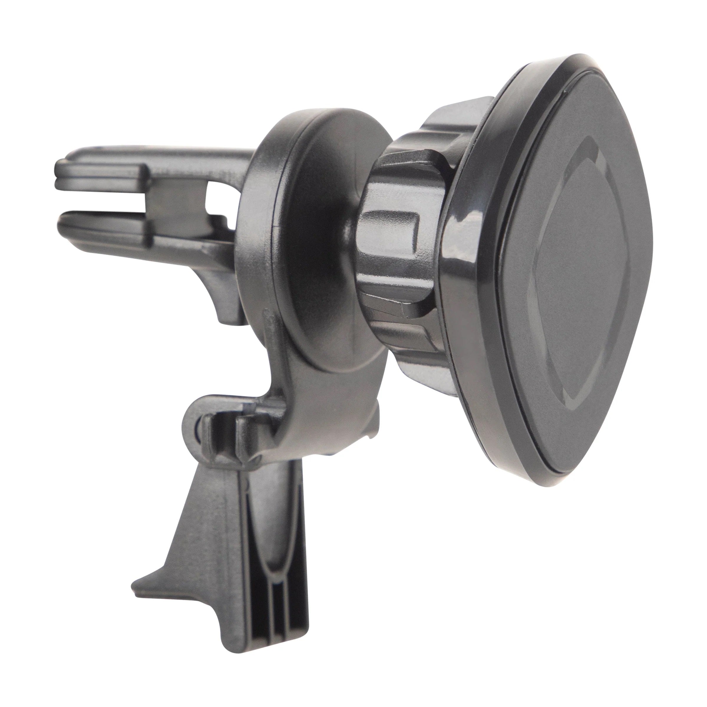 Soporte con Cabezal magnético y placa Adhesiva para Celular con montaje en rejilla ventilación del auto