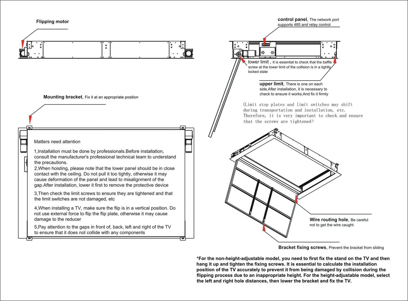 Rack Eléctrico a Control Remoto para TV 55 Pulg / VESA Max 400x400mm / Carga 30 kg