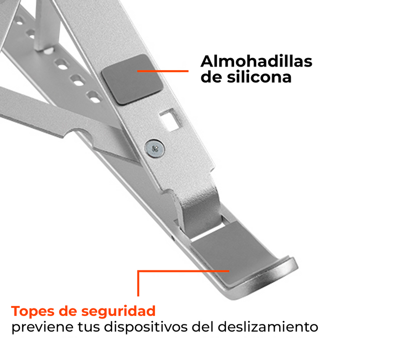 Elevador Plegable De Aluminio para Laptop 11 a 15 Pulg