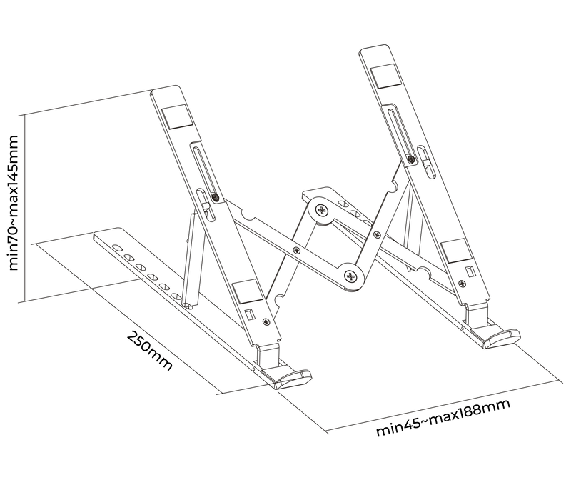 Elevador Plegable De Aluminio para Laptop 11 a 15 Pulg