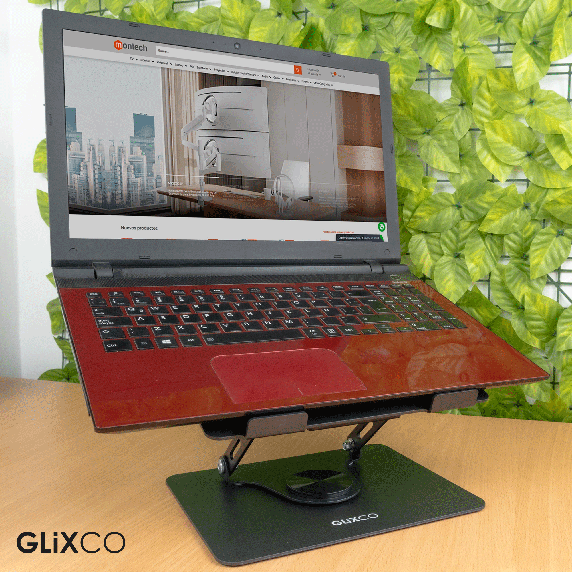 Soporte Plegable Giratorio 360°  para Laptop 11 a 15.6 Pulg / Cooler