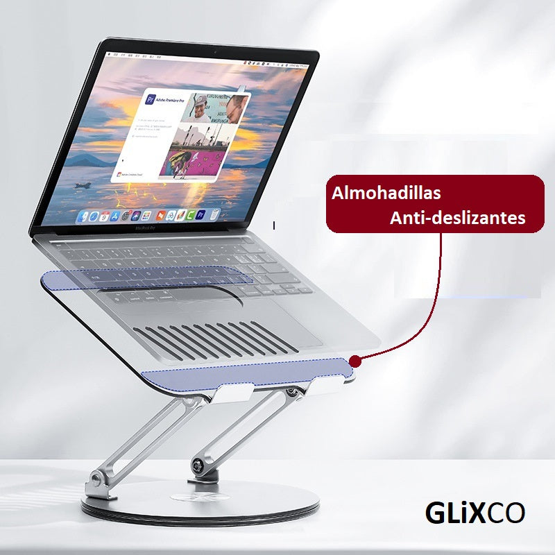 Soporte Elevador Plegable para Laptop 11 a 17 Pulg / Base Giratoria 360° / Altura Regulable