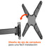 Rack de Montaje Tubo con Brazo Articulado para TV 32 a 55 Pulg / VESA Max 400x400mm / Carga 25 kg