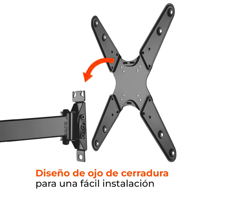 Rack de Montaje Tubo con Brazo Articulado para TV 32 a 55 Pulg / VESA Max 400x400mm / Carga 25 kg