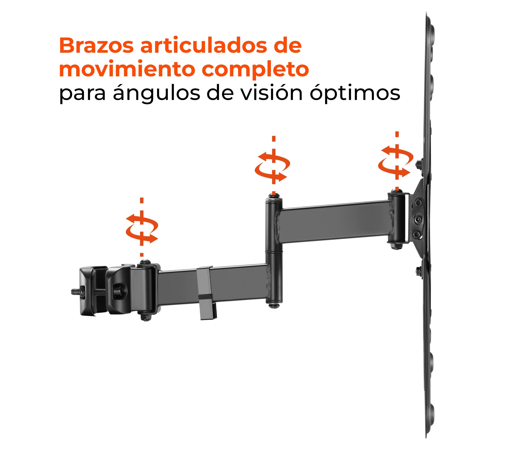 Rack de Montaje Tubo con Brazo Articulado para TV 32 a 55 Pulg / VESA Max 400x400mm / Carga 25 kg