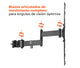 Rack de Montaje Tubo con Brazo Articulado para TV 32 a 55 Pulg / VESA Max 400x400mm / Carga 25 kg
