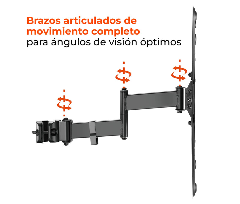 Rack de Montaje Tubo con Brazo Articulado para TV 32 a 55 Pulg / VESA Max 400x400mm / Carga 25 kg