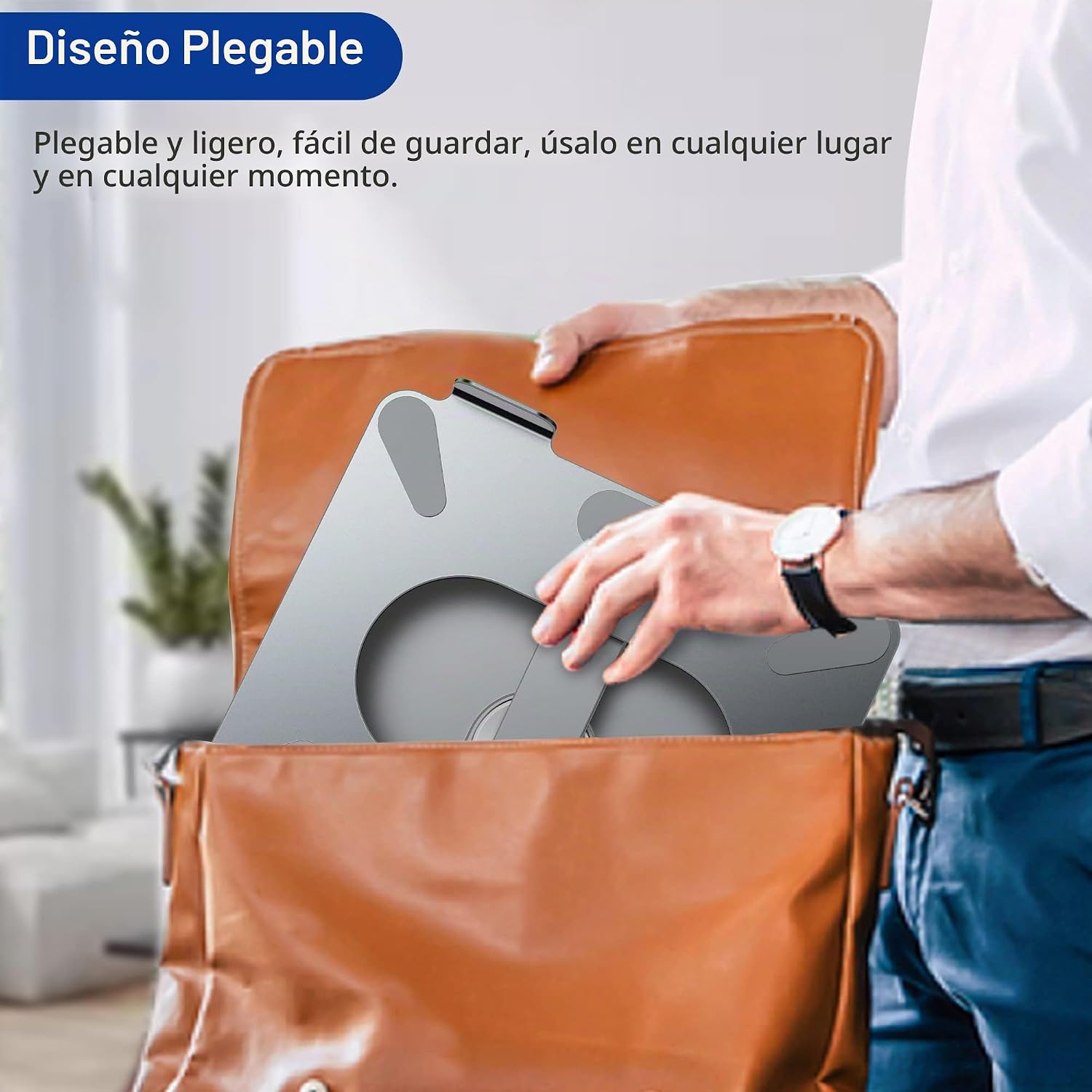 Soporte Plegable para Laptop 11 a 17 Pulg / Base Giratoria 360° / Altura Regulable