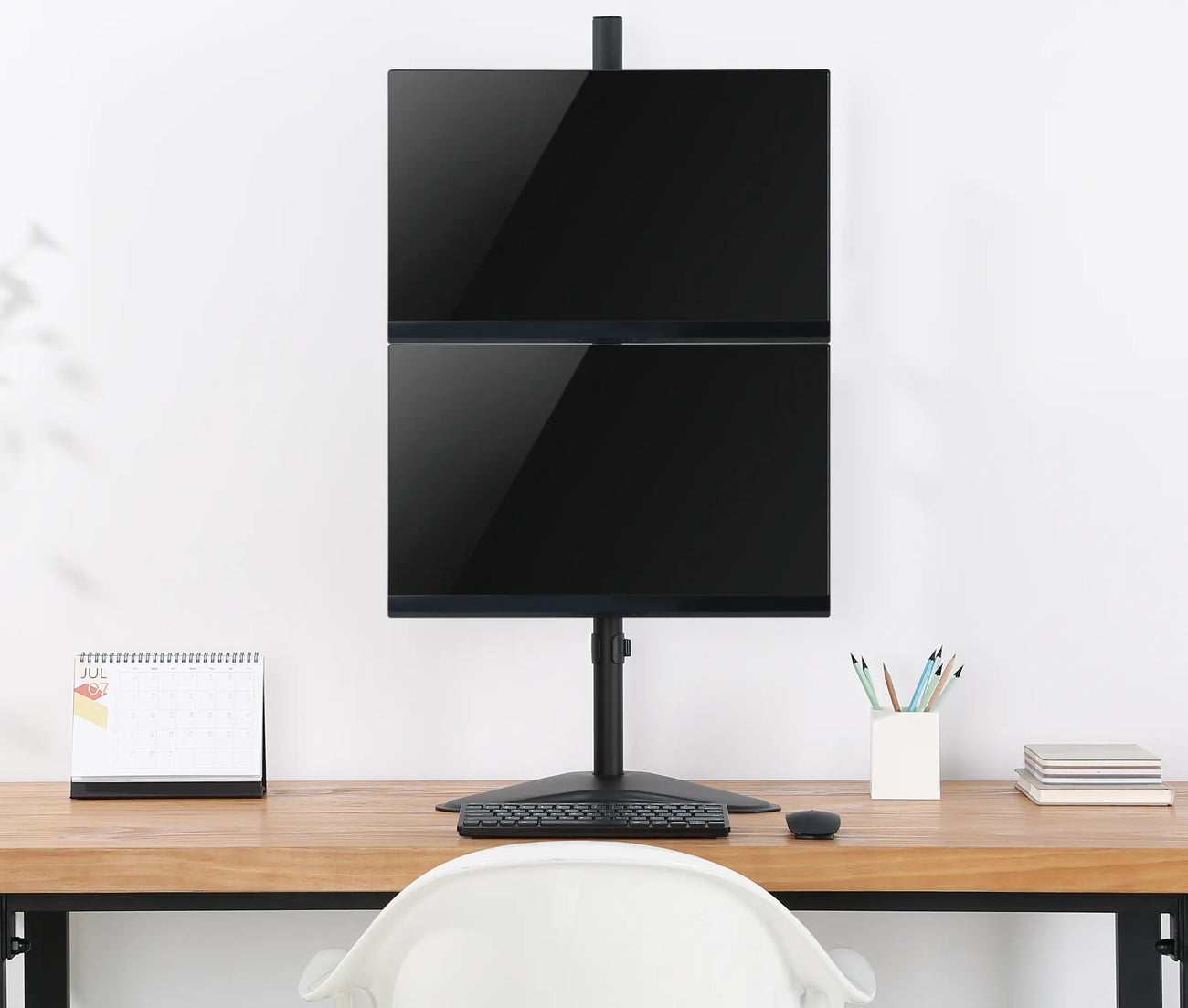 Rack Soporte Doble con Base para Escritorio para 2 Monitores 13 a 32 Pulg