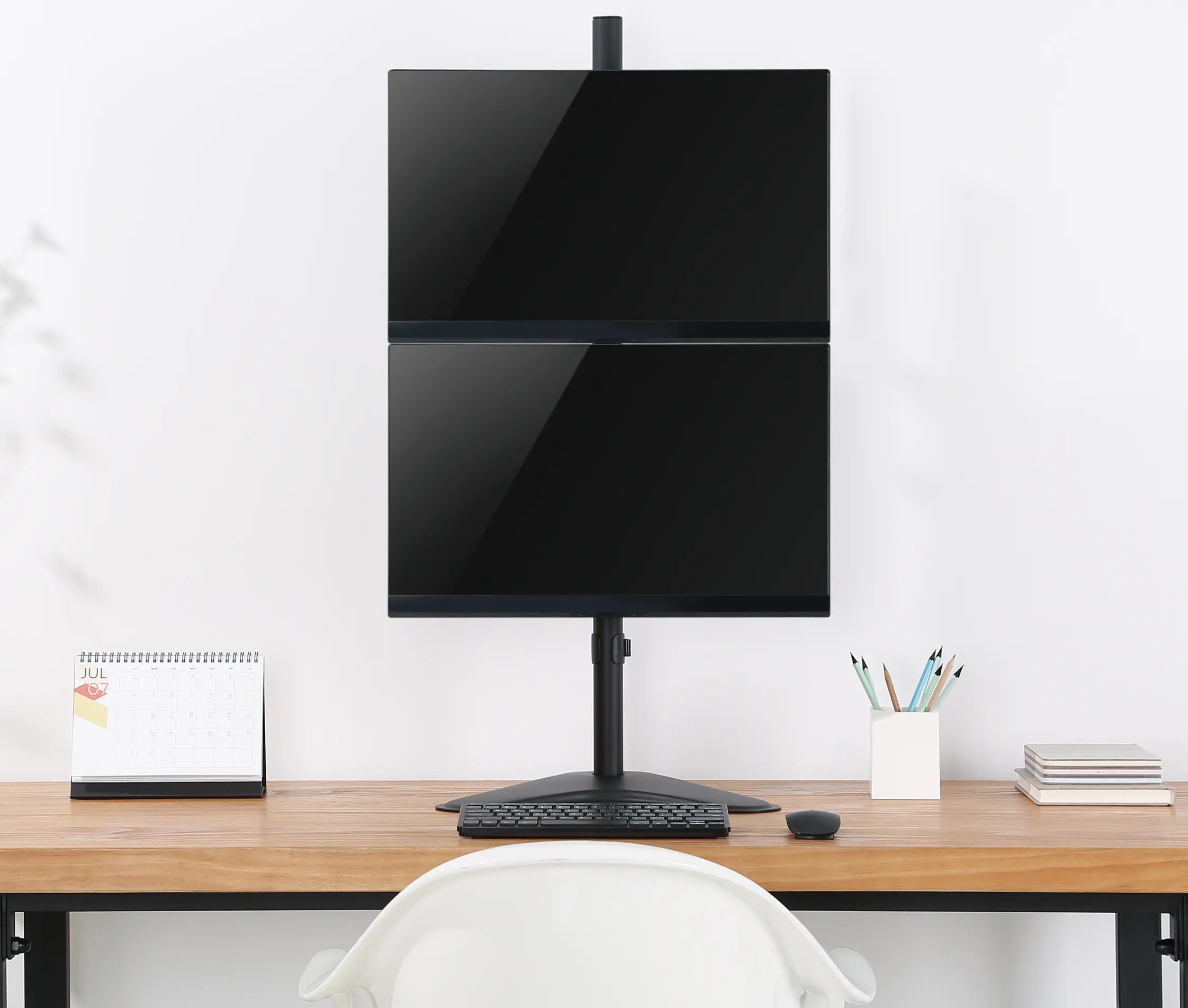 Rack Soporte Doble con Base para Escritorio para 2 Monitores 13 a 32 Pulg
