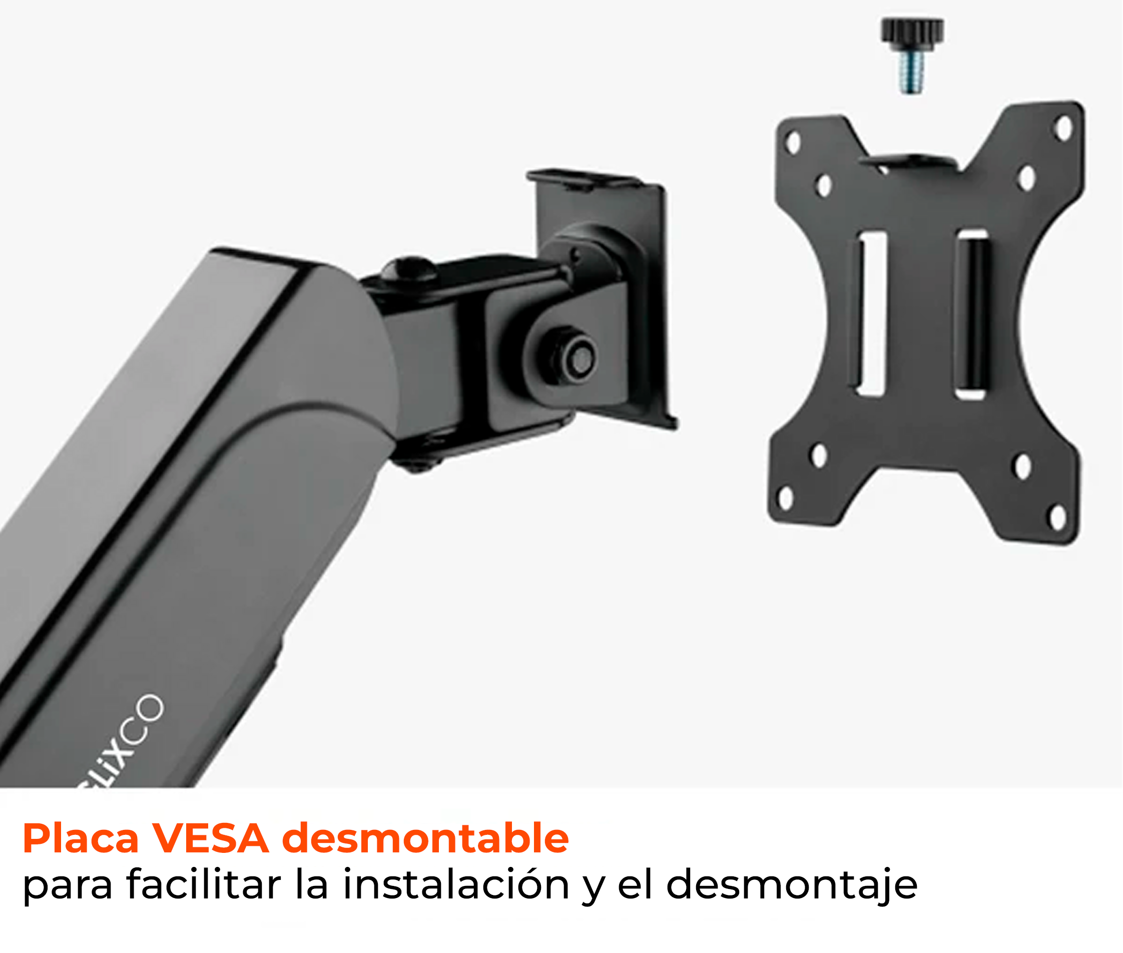 Rack Soporte con Gas Spring de Escritorio para Monitor de 17 a 32 Pulg