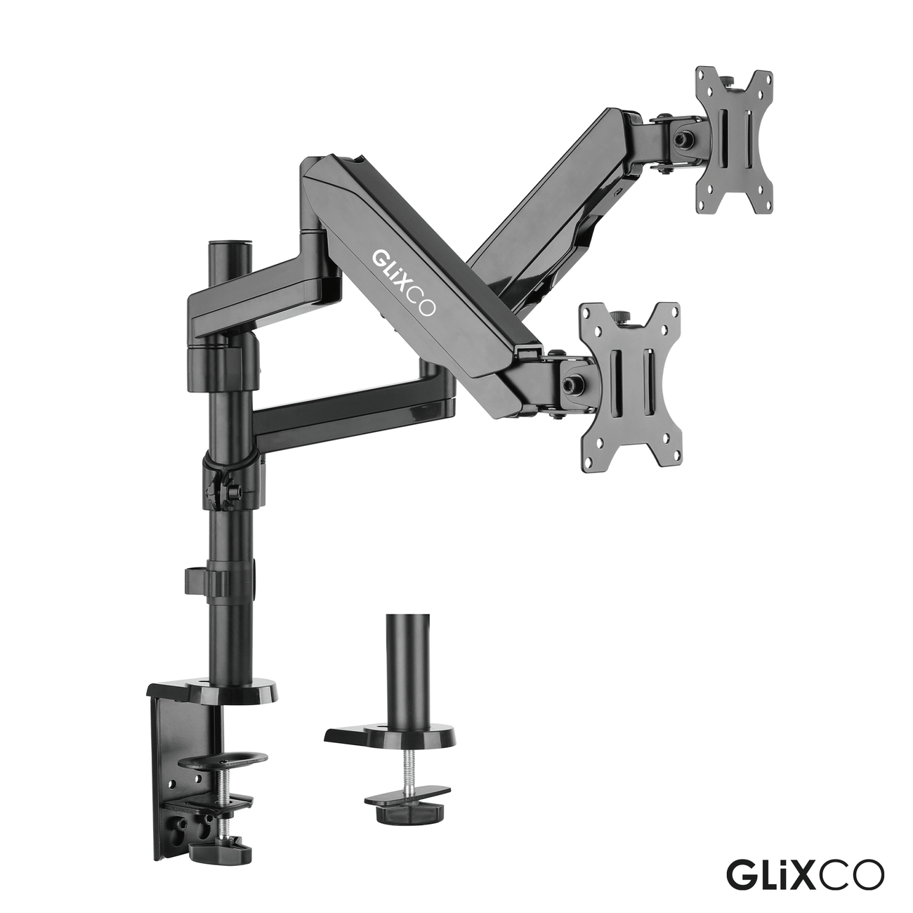 Rack Soporte Doble Brazo con Gas Spring de Escritorio para 2 Monitores 17 a 32 Pulg