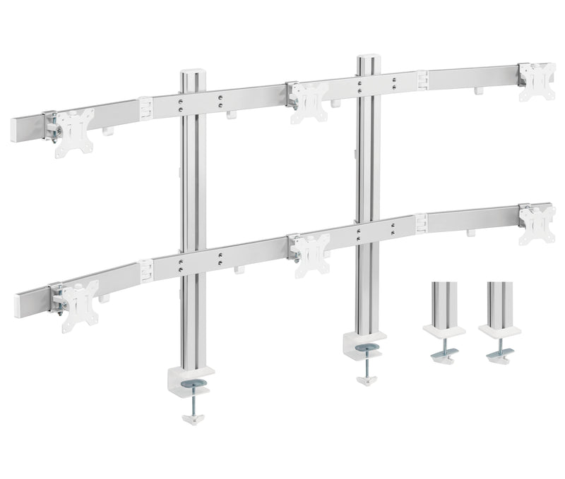 Rack Soporte de Escritorio para 6 monitores 17 a 32 Pulg