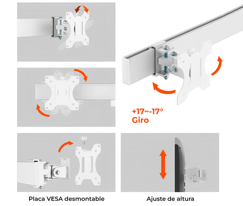 Rack Soporte de Escritorio para 6 monitores 17 a 32 Pulg