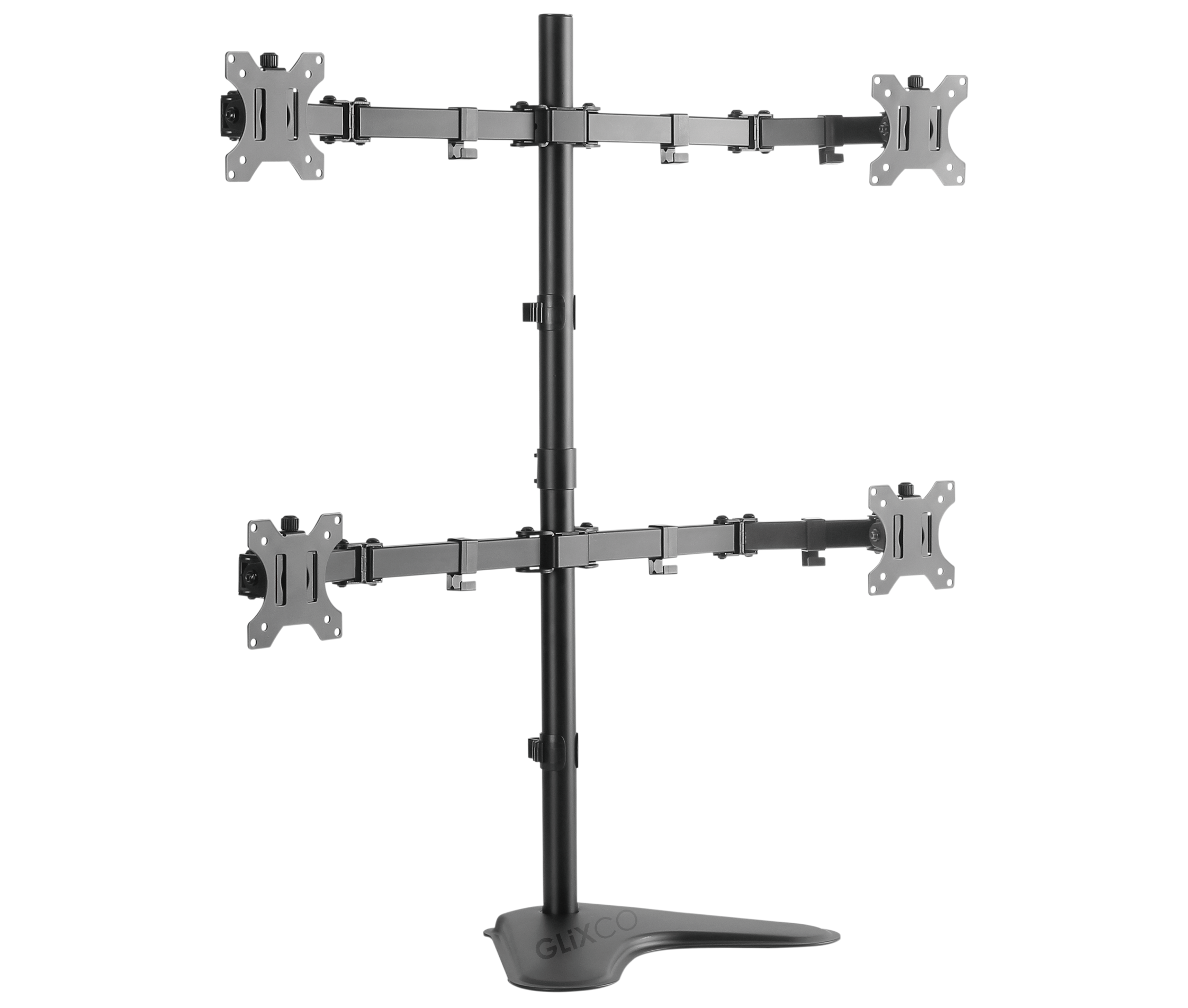 Rack Soporte Cuadruple Brazo con Base para 4 Monitores 13 a 32 Pulg