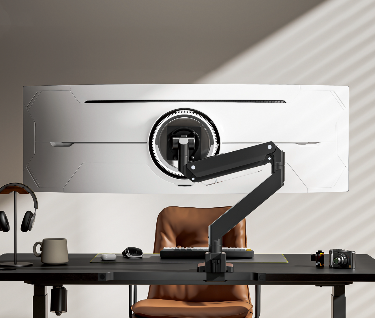 Rack Soporte con Gas Spring de Escritorio para Monitor Samsung Odyssey Ark 24 a 57 Pulg