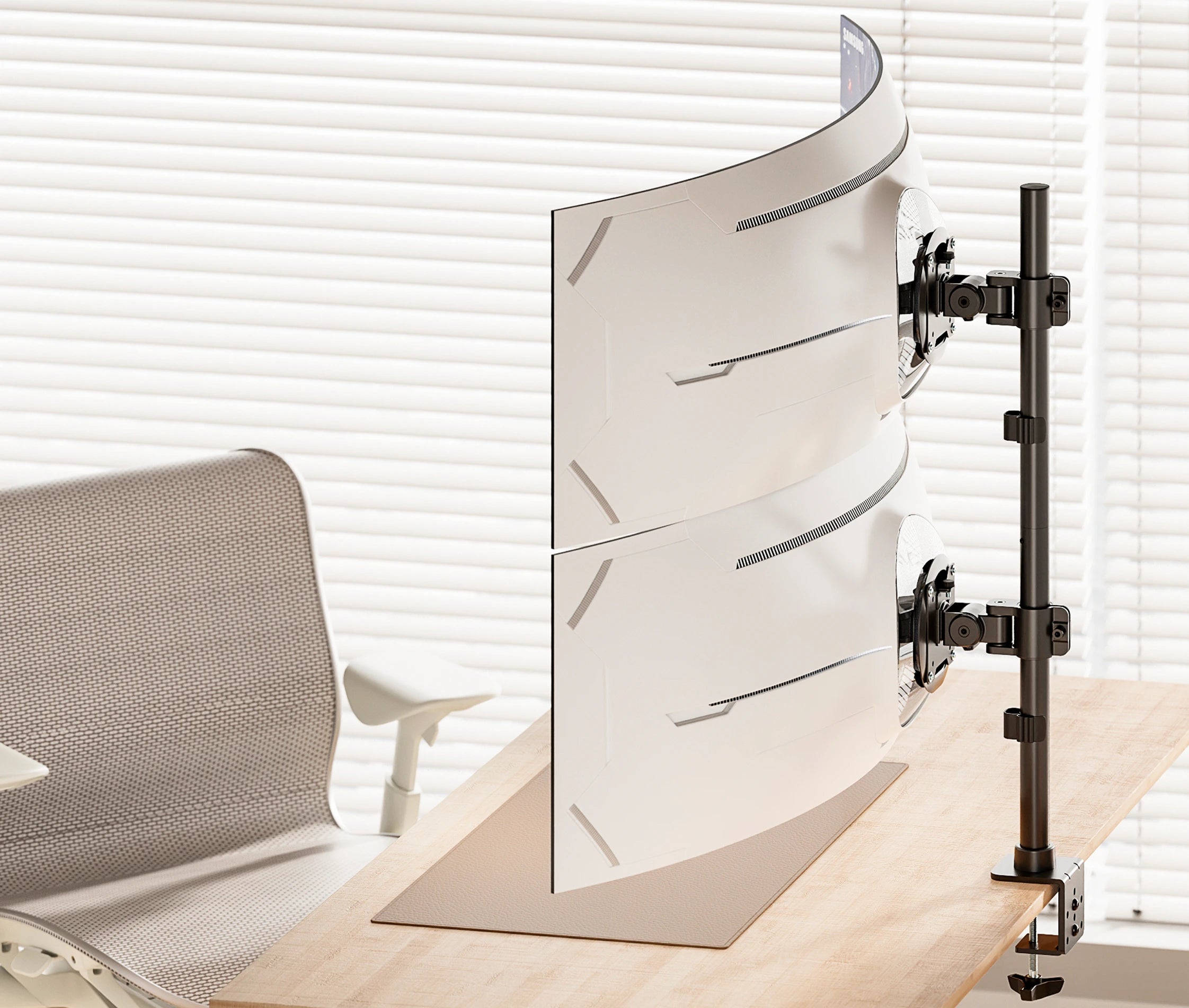 Rack Soporte Doble de Escritorio para 2 Monitores de 17 a 49 Pulg