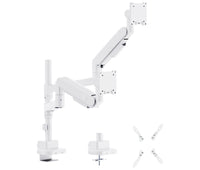 Rack Soporte Doble Brazo con Gas Spring de Escritorio de para 2 Monitores 24 a 57 Pulg