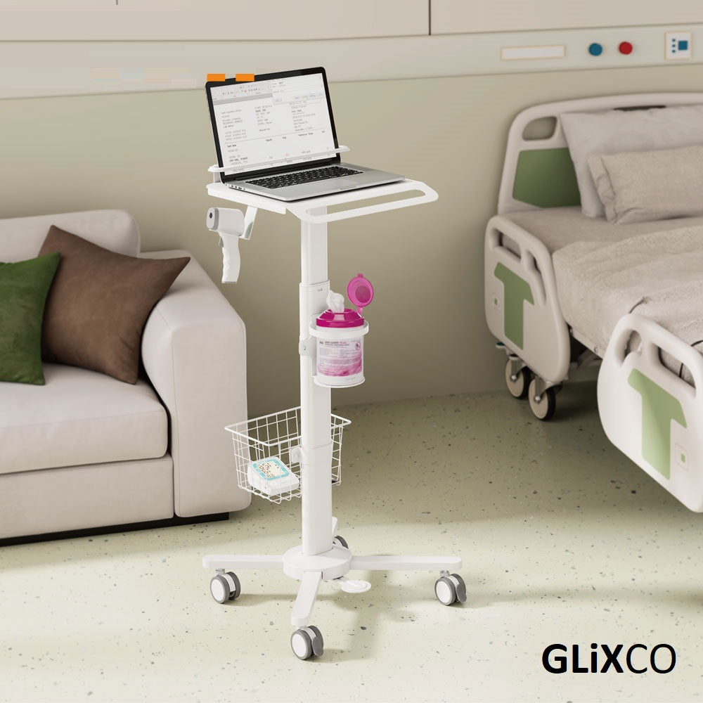Carro Médico  con Canasta y Soporte Antirrobo para Laptop