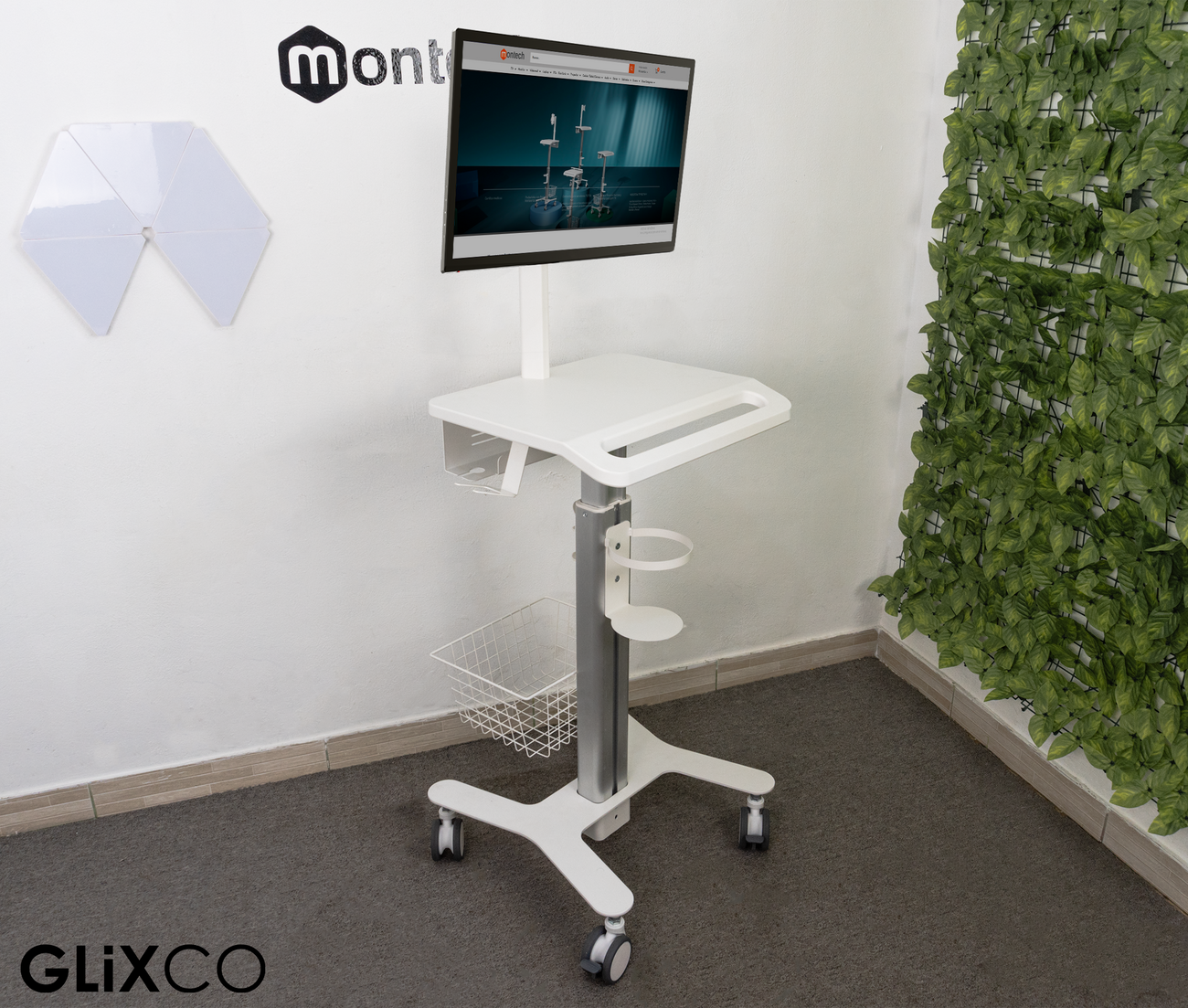 Carro Médico Multialmacén y Soporte para Monitor 17 a 27 Pulg