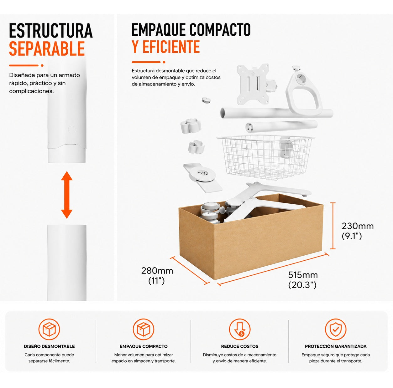 Carro médico con soporte para monitor
