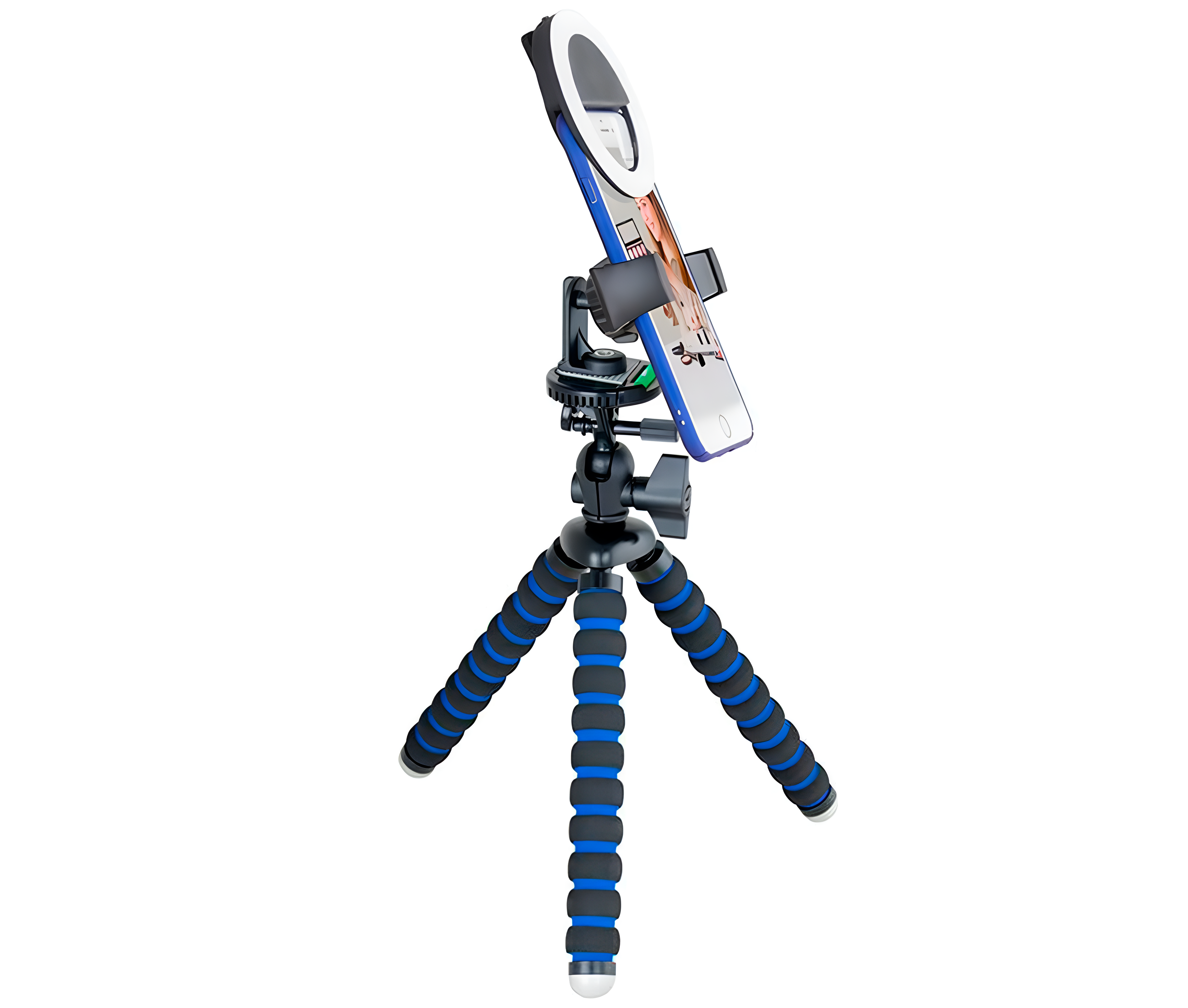 Soporte Mini Trípode flexible para Celular / Incluye Anillo de luz LED - Selfie / Transmisiones en vivo