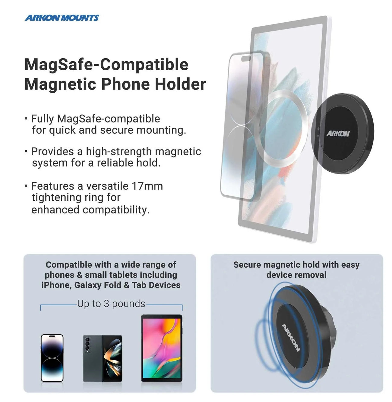 Soporte magnético para Celular con ventosa - Compatible con MagSafe
