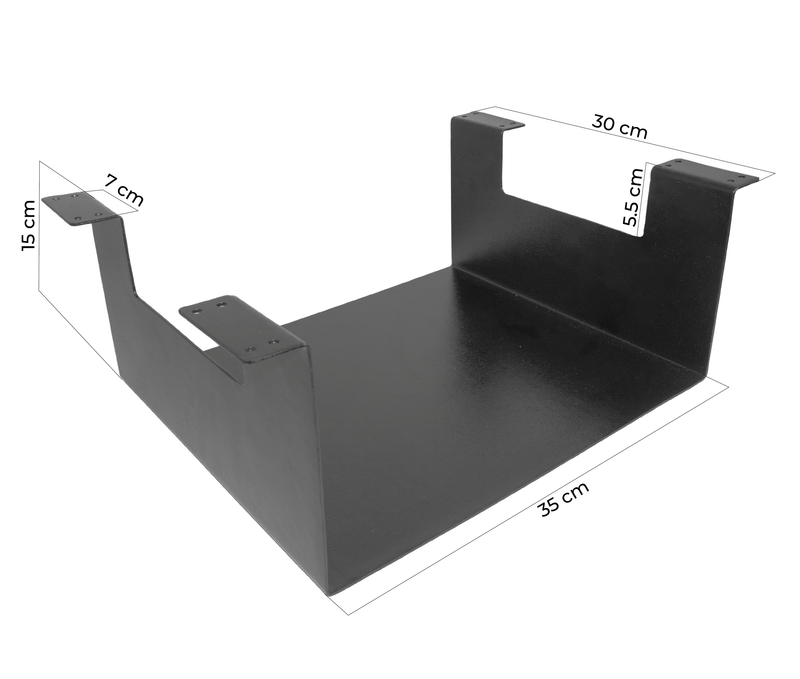 Soporte CPU  PC ThinkCentre Lenovo HP / Fijación debajo escritorio / Medida Anch 35 x Prof 30 x Alt 15 cm