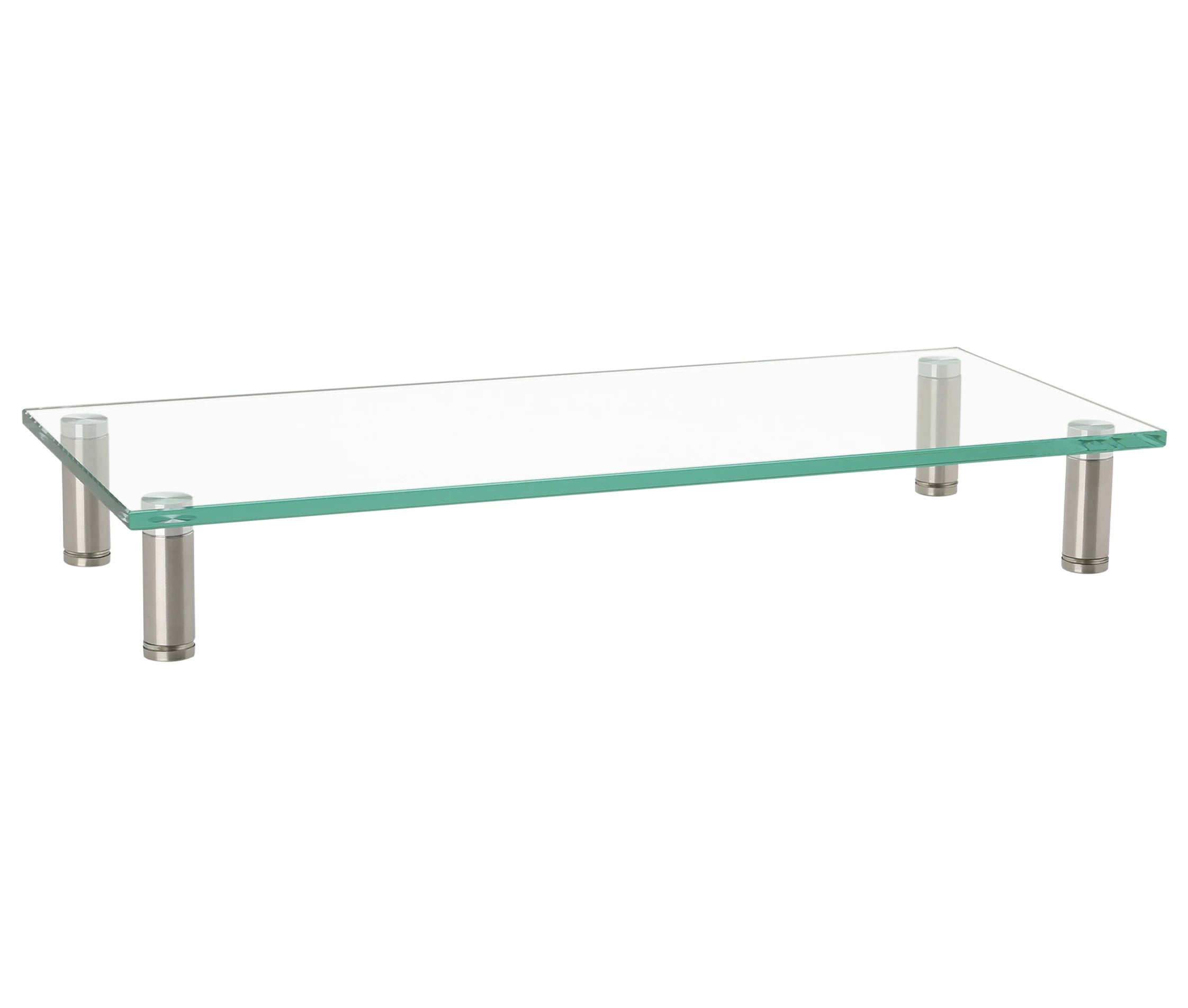 Mesa de Vidrio Templado para Monitor 13 a 32 Pulg / Altura Regulable / Medida 56x24 cm / Espesor 10mm / Carga 30 kg