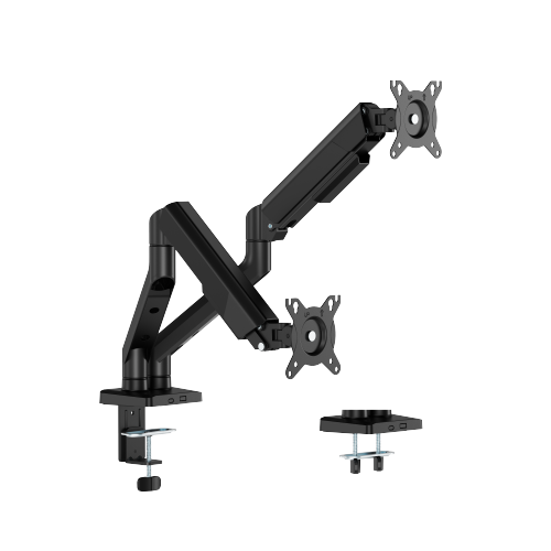 Rack Soporte Doble Brazo con Gas Spring para 2 Monitores 17 A 35 Pulg