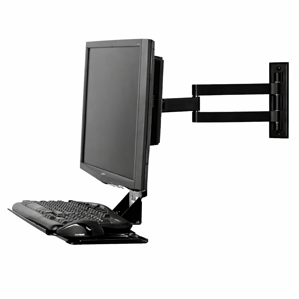 Rack Giratorio Para Monitor 13 a 27 Pulg y Soporte para Teclado