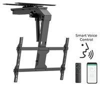Rack Techo Eléctrico Plegable y Giratorio a Control Remoto, App para TV 37 a 65 Pulg / VESA Max 600x400mm / Carga 45 kg